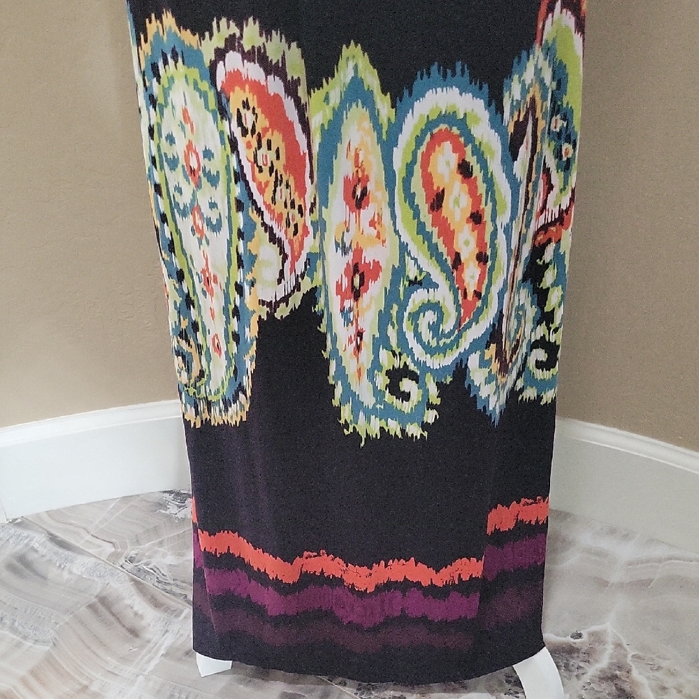 Soma Black Strapped/Strappless Maxi Dress with Colorful Patterns - Picture 5 of 6